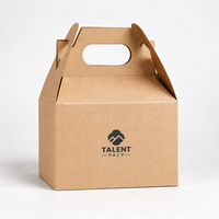 Boîte d'emballage alimentaire pliable facile à transporter, forme de gable, pour les collations de poulet, boîte repas pour enfants