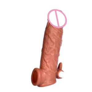 Reusable <strong>Penis</strong> <strong>Cover</strong> Extender Condoms Sex Toy Liquid Silicon Hollow Strap on Dildo <strong>Vibrating</strong> <strong>Penis</strong> Sleeve Extender for Men - Product Image 5