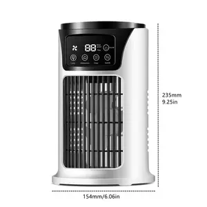 Ventilador de mesa refrigerado a água USB Mini, ar condicionado pequeno para uso em dormitório, escritório e casa inteligente, com spray de umidificação, refrigerador de ar