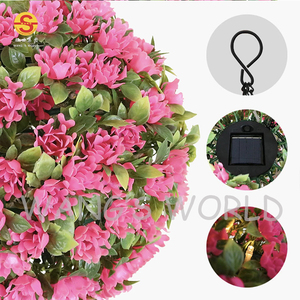 Nuovo prodotto pianta artificiale fiore palla Led fiore rosa chiaro <span class=keywords><strong>lampadario</strong></span> <span class=keywords><strong>solare</strong></span> per giardino decorazione prato - Product Image 6