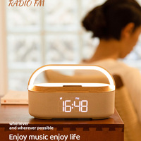 Nouvelle lampe de table LED intelligente 2025 avec radio, chargeur sans fil pour téléphone portable, haut-parleur, réveil, veilleuse, étanche IPX6, AirPlay