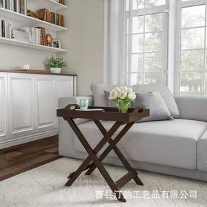 Mesa plegable de madera con bandeja para TV desmontable, mesa auxiliar para dormitorio, mesa auxiliar para sofá de sala de estar, bandeja de desayuno para cabecera de cama - Product Image 3