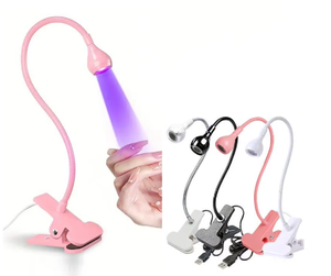 Lampe à ongles portable col de cygne, mini LED UV USB, pour séchage de vernis gel, manucure, salon, flexible, outil de durcissement pour nail art - Product Image 1