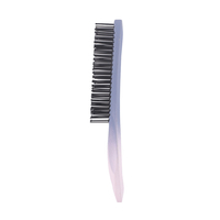 Brosse démêlante en nylon en forme de S avec coussin et ventilation pour cheveux secs