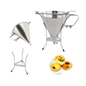 Distributeur de pâte à crêpes de cuisine en acier inoxydable SUNMAX avec support Entonnoir à piston de confiserie Pastr - Product Image 2