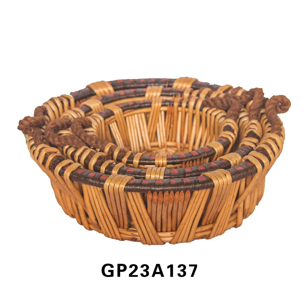 2023 New willow material Wicker Basket with Handles Natural Color for Easter Picnics Gifts Home Decor and More