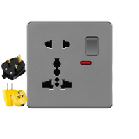 Enchufes Eléctricos Estándar Británico de Doble Salida, Puertos Tipo-C de 18W con Carga Rápida, Enchufe de Pared USB Universal para PC PANEL UK 13A