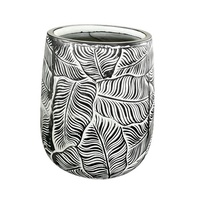 Grand pot/vase à fleurs en ciment simple à motif feuille d'érable pour la décoration intérieure du salon ou du balcon