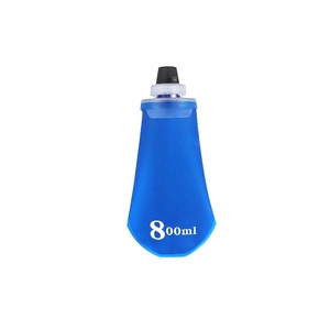 Foldable Silicone Water Bottle 800ml Blue for Outdoor <b>Camping</b> <b>Hiking</b> - Product Image 1
