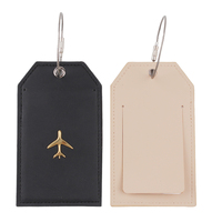 Étiquette de bagage de voyage en PU avec logo personnalisé de haute qualité Étiquettes de nom et de carte d'identité en cuir personnalisées à la mode en gros