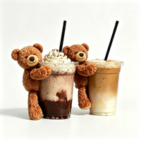 Support de paille en peluche super douce en forme d'ours en peluche avec rembourrage en coton PP pour tasses