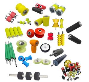 Piezas unidas de goma a metal personalizadas Rodillos de rueda motriz de goma y ruedas sin motor - Product Image 1