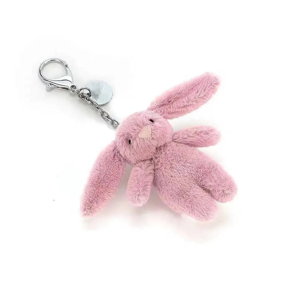 Kawaii – porte-clés de voiture en peluche, lapin, pompon d'amour, bibelot, jouet en peluche pour bébé, sac pour fille, pendentif de téléphone portable