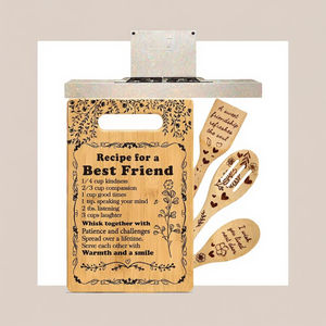 Ensemble de planches à découper en bambou personnalisables, quatre pièces, gravées, pour la cuisine, la décoration intérieure, la présentation et le service, idéal comme cadeau. - Product Image 2