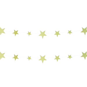 Ghirlanda di Stelle in Carta Glitterata Dorata 608064, Stile Moderno e Semplice, Decorazione per Feste Natalizie e Capodanno - Product Image 1