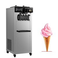 Machine à glace molle professionnelle à tête unique, grande capacité, entièrement automatique, pour usage sur comptoir et vertical, pour la préparation de coupes glacées et de cornets.