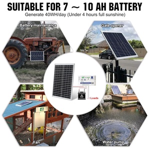 Chargeur de batterie solaire portable 10W 18V pour charger une batterie 12V ou un ouvre-porte de véhicule, un clôture électrique, un tracteur de pelouse, un bateau - Product Image 6