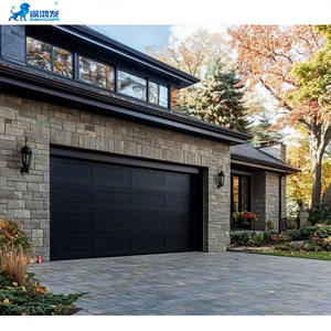 Fenêtres en verre noir isolées en acier galvanisé bois aluminium classique <span class=keywords><strong>Porte</strong></span> <span class=keywords><strong>de</strong></span> <span class=keywords><strong>garage</strong></span> <span class=keywords><strong>sectionnelle</strong></span> électrique - Product Image 1