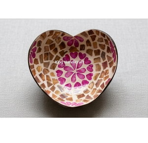 Rustic <b>Coconut</b> <b>Shell</b> Bowl Heart Shape Handmade Natural Eco Polished Dish for Table Decoration Fruit Serving - Product Image 2