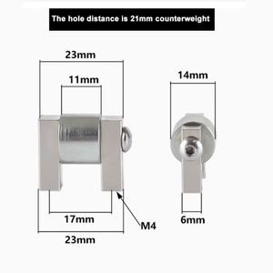 รอกเคลือบเซรามิก Cr2O3 ขนาด 22*9 พร้อมขายึดและบล็อกถ่วงน้ำหนักสำหรับเครื่องมัดสายรัด ระยะห่างรูโบว์ 17 มม. - Product Image 2