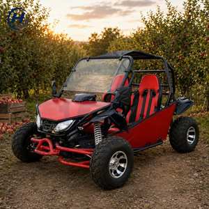 Buggy à essence rouge avec châssis tubulaire et pare-brise pour les loisirs en plein air - Product Image 1