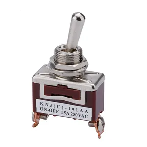 ABILKEEN ON-OFF SPST Metal Toggle Switch with Metal Handle Brown Toggle Switch 2-Pin Screw Terminal 15A 250V