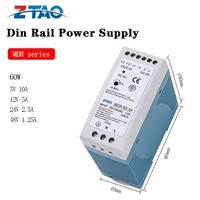 Alimentation électrique MDR-60 DC sur rail DIN 60W 12V SMPS 5V 5A 24V 5A à sortie unique, convertisseur AC-DC, certifiée CE FCC ROHS pour