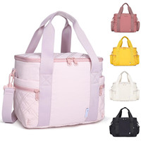 Sac isotherme réutilisable en polyester écologique personnalisé avec bandoulière, design élégant et tendance pour la plage et l'usage quotidien