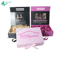 Coffret Cadeau Magnétique de Top Vente avec Logo Personnalisé, Doublure et Insert en Satin Noir
