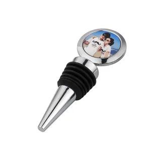Custom DIY Sublimation Wedding Gifts Blank Wine Bottle Stoppers Reusable Sealing Zinc Alloy Blank Wine Stoppers Wine Accessories