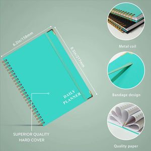 Carnet spirale A5 personnalisé, 100 feuilles, fermeture élastique, coins métalliques de protection, planification financière, suivi des habitudes, vente en gros - Product Image 3