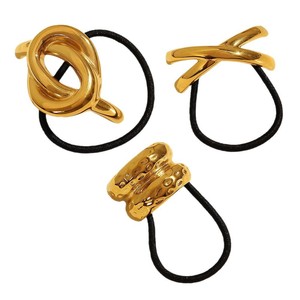 Coletero Geométrico Dorado de Acero Inoxidable, Accesorio Casual para el Cabello FZ10-12 Verano 2024 - Product Image 5