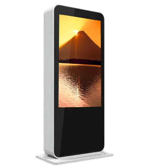 Doppio supporto da pavimento laterale pubblicità Totem digitale Display LCD impermeabile segnaletica esterna Touch Screen chiosco