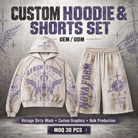 Ensemble sweat à capuche et short pour homme, personnalisé, vente en gros, style vintage délavé, imprimé graphique, coupe décontractée, mode décontractée, fabricant de vêtements OEM