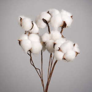Bouquet de fleurs séchées en coton naturel, longues branches, accessoires décoratifs blancs pour la maison, l'hôtel, la photographie de mariage - Product Image 1