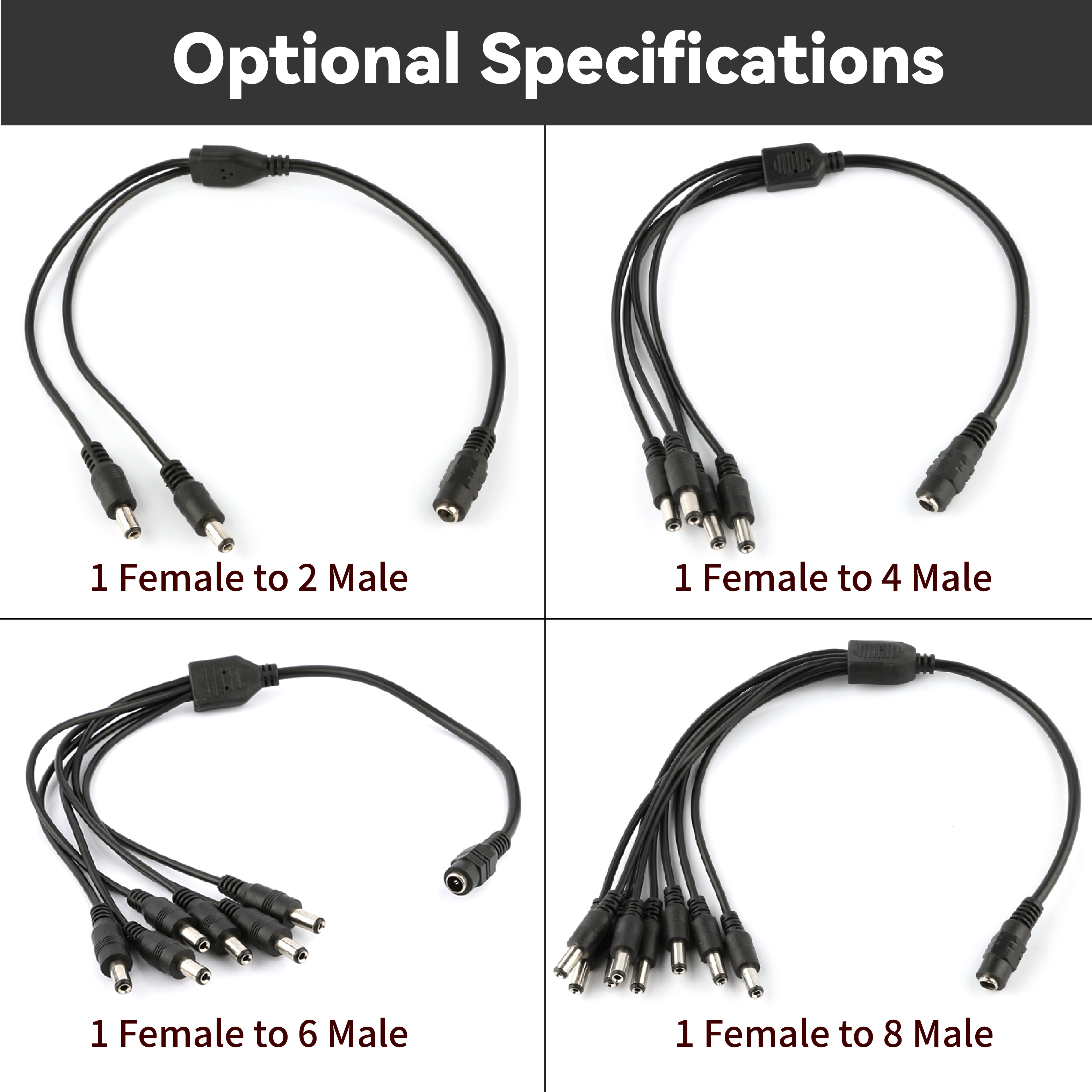 60W 5.5x2.1mm Photovoltaic Solar Cable Female To Male DC Power