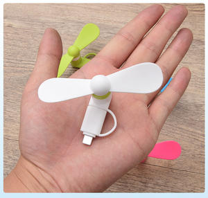 2024 <span class=keywords><strong>2</strong></span> in 1 Mini seyahat taşınabilir şarj edilebilir cep telefonu Fan el Mini Fan için tip-c Android mikro USB - Product Image 5