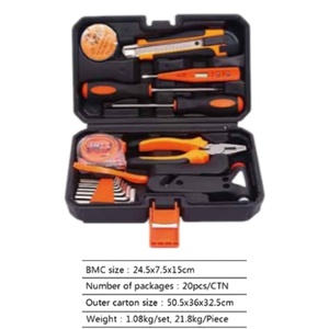 <span class=keywords><strong>Kit</strong></span> d'outils ménagers économique XTXS <span class=keywords><strong>en</strong></span> acier inoxydable : marteau, clé à molette réglable, pinces, tournevis, couteau utilitaire, clé hexagonale - Product Image 2