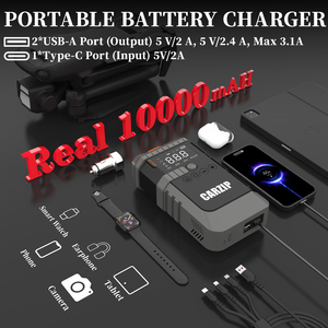 Oem/ODM xách tay 6-in-1 12V 600A nhảy khởi động máy bơm không khí ngân hàng điện công suất cao Inflator khẩn cấp xe Kit 6400mAh cho xe tải - Product Image 6