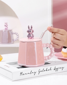 Regalos Creativos para Recuerdos de Fiesta de Bodas, Juego de Tazas para Leche y Agua con Tapas y Cucharas, Taza de Café con Pajita - Product Image 2