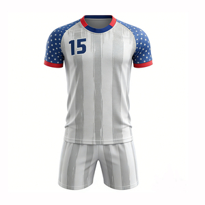 Uniforme <span class=keywords><strong>de</strong></span> Fútbol Personalizado con Logotipo Bordado, <span class=keywords><strong>Camiseta</strong></span> <span class=keywords><strong>de</strong></span> Fútbol Sublimada, Pantalones Cortos <span class=keywords><strong>de</strong></span> Fútbol - Product Image 4