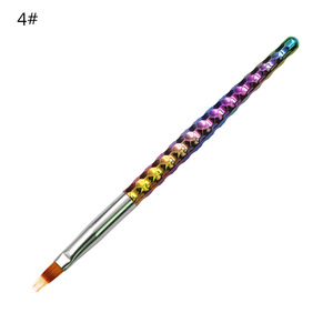 Pinceau à ongles multifonctionnel en nylon avec manche en plastique, pinceau incliné plat pour gel ombré, pour manucure décorative - Product Image 6