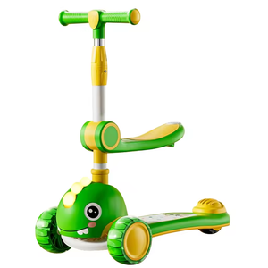 Vente directe d'usine, trottinette pliable pour enfants à 3 roues, moderne, avec siège, hauteur réglable et roues lumineuses - Product Image 1