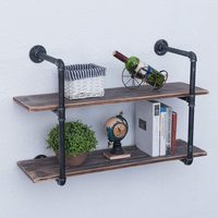 Étagères murales en tuyaux industriels, étagères flottantes en métal rustique, étagères à livres en bois véritable steampunk