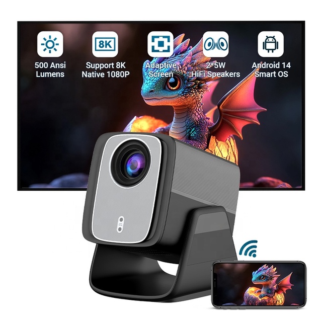 Hotack X5AR Smart Android TV 5000lumens 2+16G WIFI Full HD 1080P Home Theater 8K Proyector LED LCD Portable Mini Projector