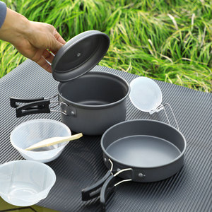 <span class=keywords><strong>Set</strong></span> di Pentole da Campeggio Portatile in Alluminio per 1-2 Persone con Padella per Arrampicata e Escursioni - Product Image 3