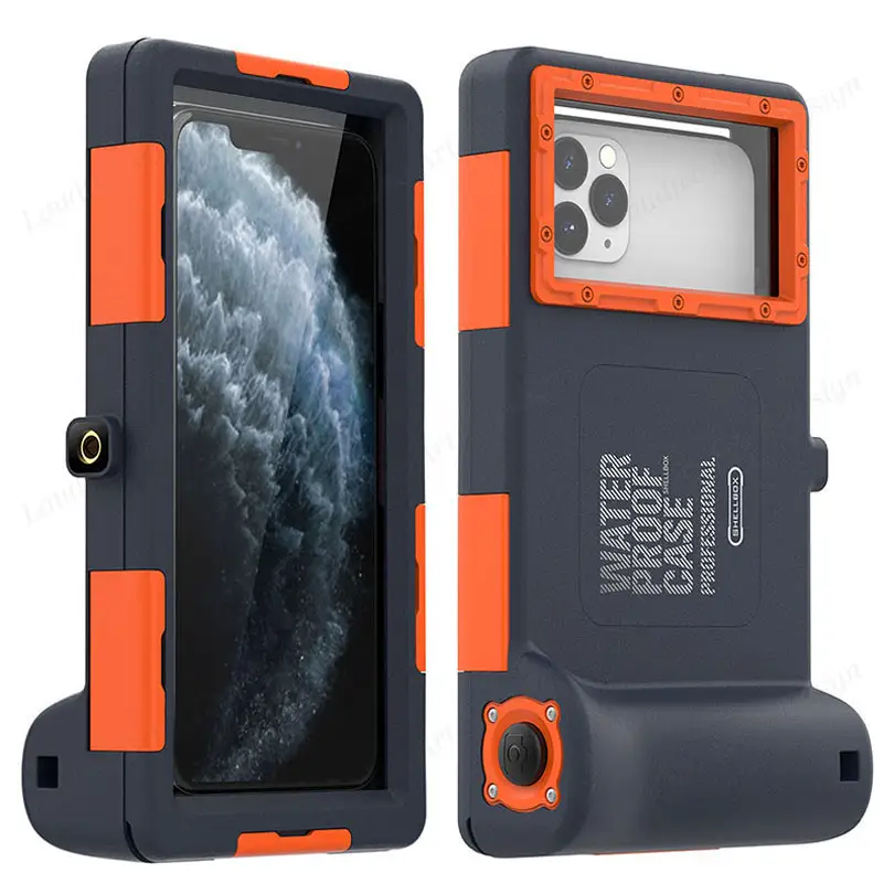 Laudtec SJK092 custodia in metallo supporto per Selfie custodia trasparente per immersione custodia per telefono impermeabile Shellbox per Iphone 15 14 13 12 Plus Pro Max