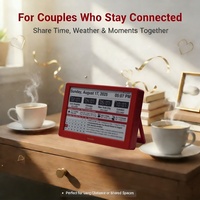 Calendrier de bureau intelligent Wi-Fi E-Paper 7 pouces pour la Saint-Valentin avec rappel automatique des jours fériés et nouvelles en temps réel - Cadeau technologique moderne