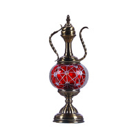 Lampe de table en verre et métal vintage au design nouveau, style Marrakech, mosaïque turque décorative