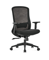 Chaise de bureau ergonomique moderne en maille avec accoudoirs fixes, support lombaire et siège en mousse pour mobilier de bureau - Vente en gros